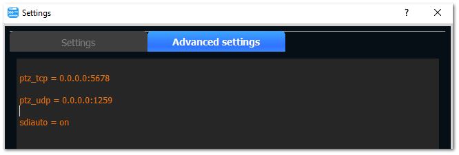 4.1. Advanced Settings